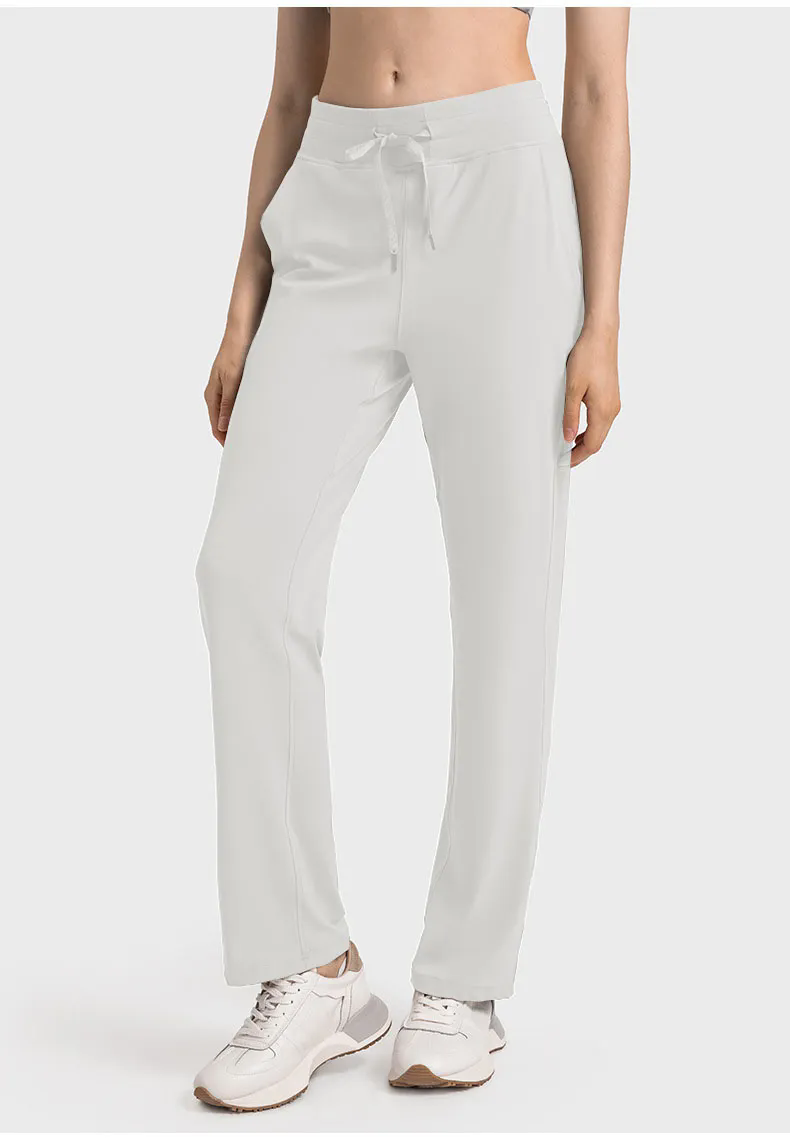Women Yoga Sweatpants Wide Leg Cotton Drawstring Lounge Pants Leisure