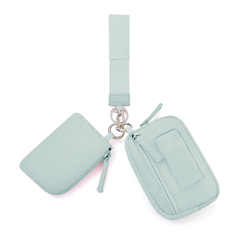 2025Keychain Wristlet Wallet Dual Pouch Wristlet Portable Small Wallet
