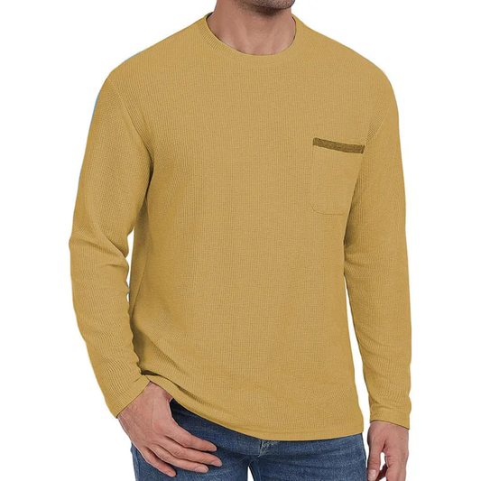 Mens Casual Crew Neck Soft Tee Shirts Summer Beach Waffle Tops