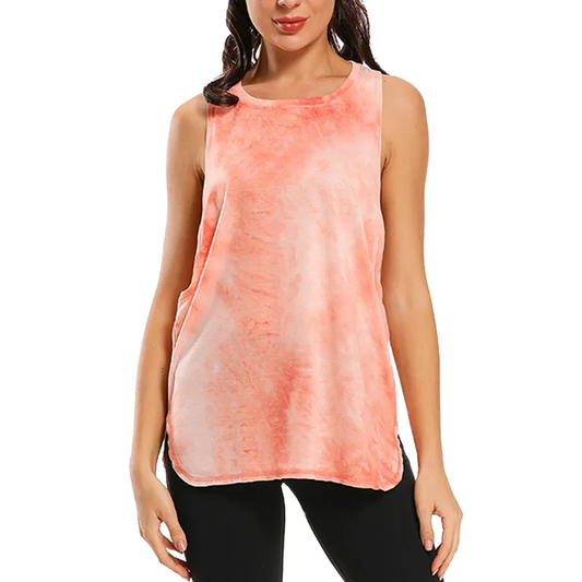 Women Loose Top Breathable O-neck Gym Athletic Tank Tops