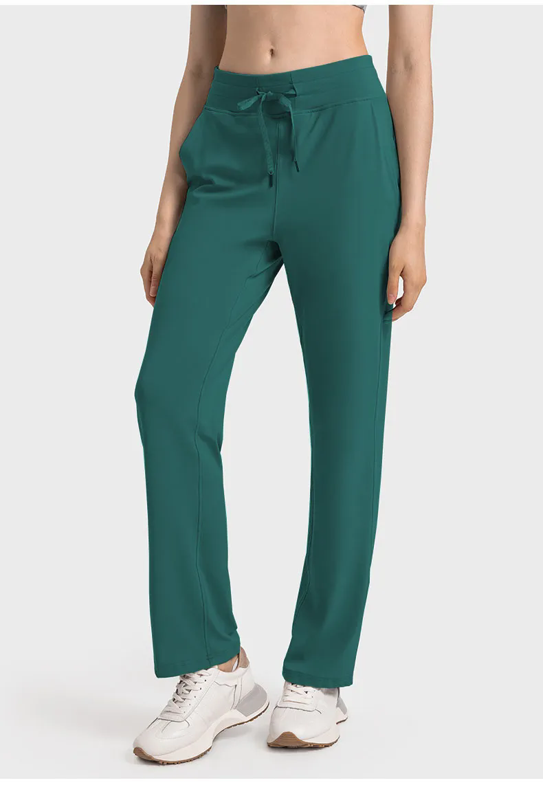 Women Yoga Sweatpants Wide Leg Cotton Drawstring Lounge Pants Leisure