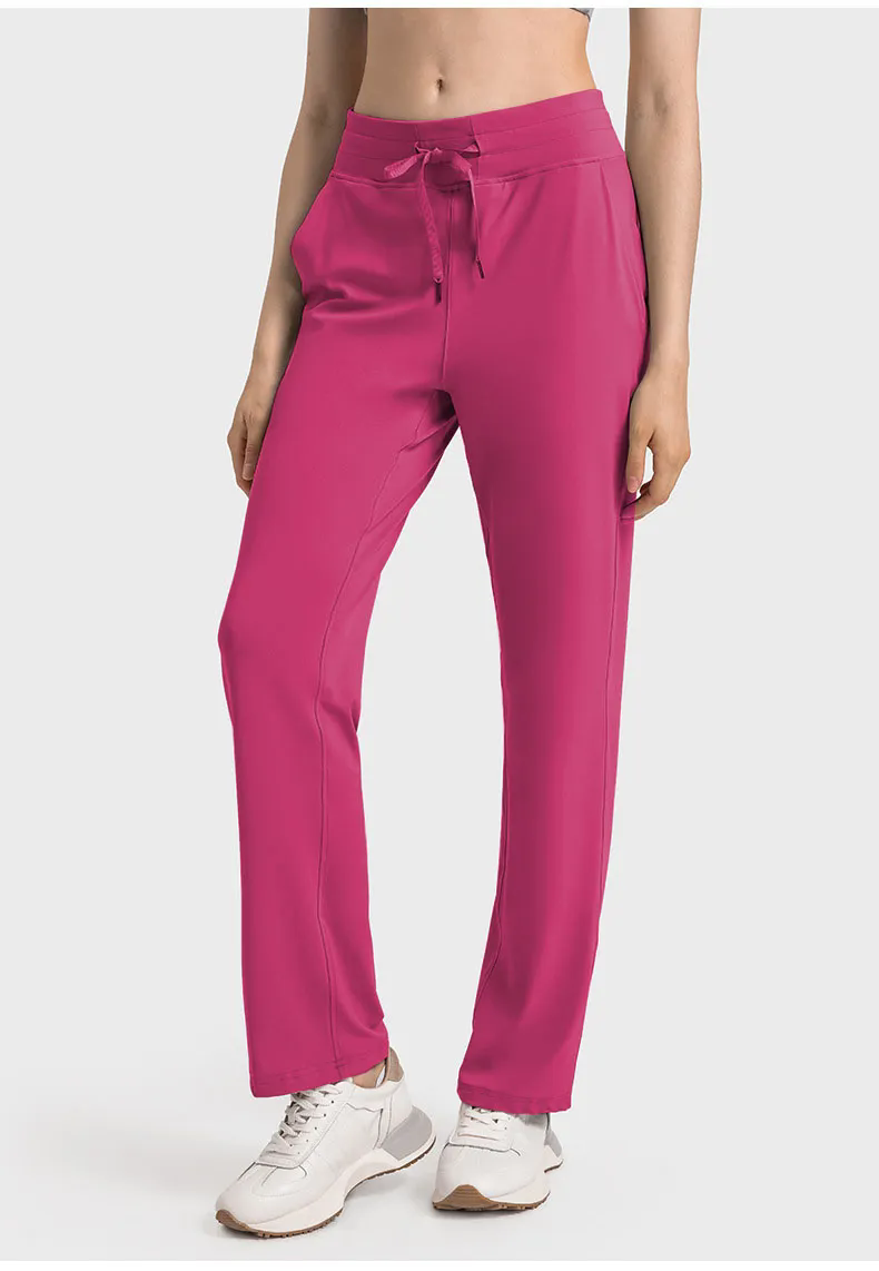 Women Yoga Sweatpants Wide Leg Cotton Drawstring Lounge Pants Leisure
