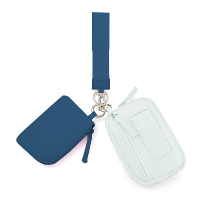 2025Keychain Wristlet Wallet Dual Pouch Wristlet Portable Small Wallet