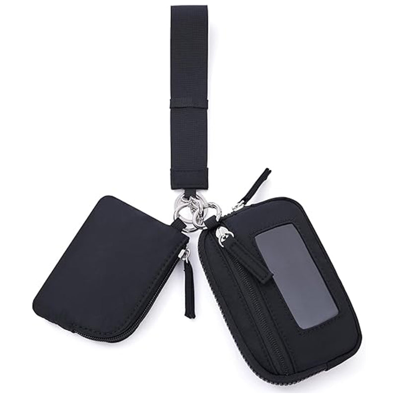 2025Keychain Wristlet Wallet Dual Pouch Wristlet Portable Small Wallet