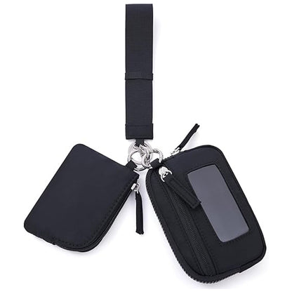 2025Keychain Wristlet Wallet Dual Pouch Wristlet Portable Small Wallet