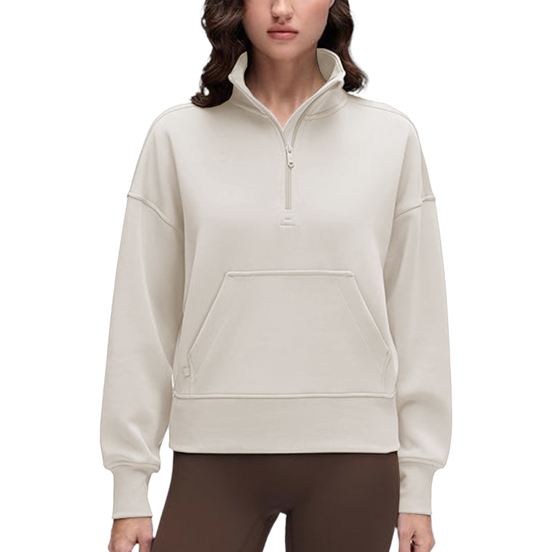 Half Zip Sweatshirt for Women Casual Sweat Shirts with Pocket