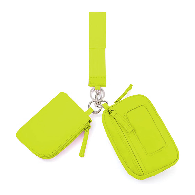 2025Keychain Wristlet Wallet Dual Pouch Wristlet Portable Small Wallet