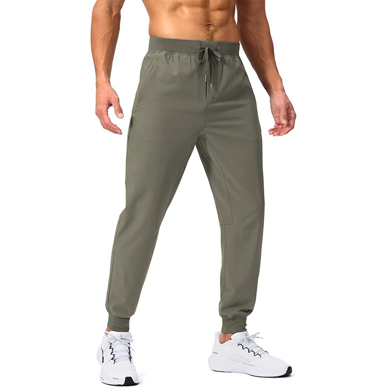 Men's jogging pants with zipper pockets lightweight sports pants for fitness running and golf