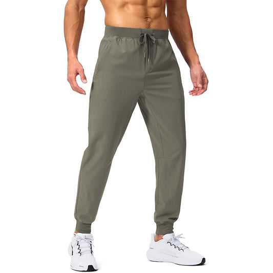 Men's jogging pants with zipper pockets lightweight sports pants for fitness running and golf