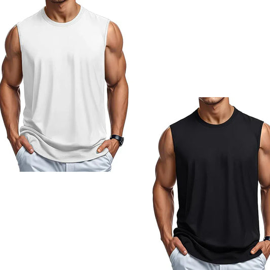 2 Pack Men Vest Sleeveless Tank Top Workout Shirts