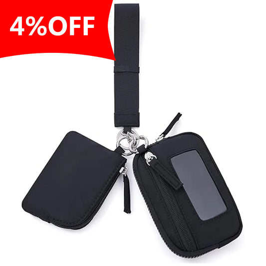 2025Keychain Wristlet Wallet Dual Pouch Wristlet Portable Small Wallet