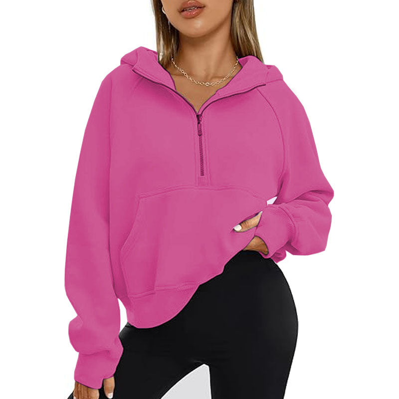 Womens Oversized Sweatshirts Fashion Half Zip Pullover Long Sleeve