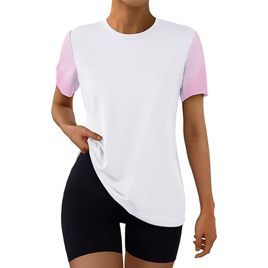 Women Summer T Shirts Fashion Workout Tops Short Sleeve