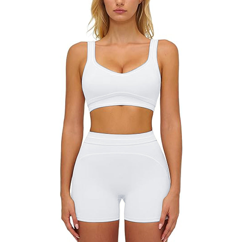 Women's sports bra and yoga shorts set Pilates 2-piece set