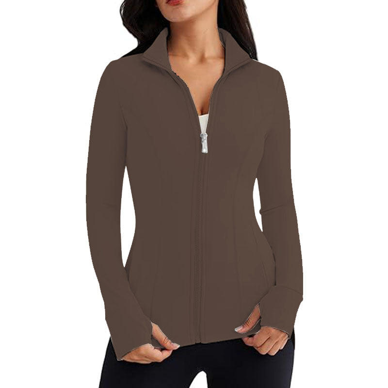 Womens Zip Up Jackets Long Sleeve Hoodies Gym Workout Clothing