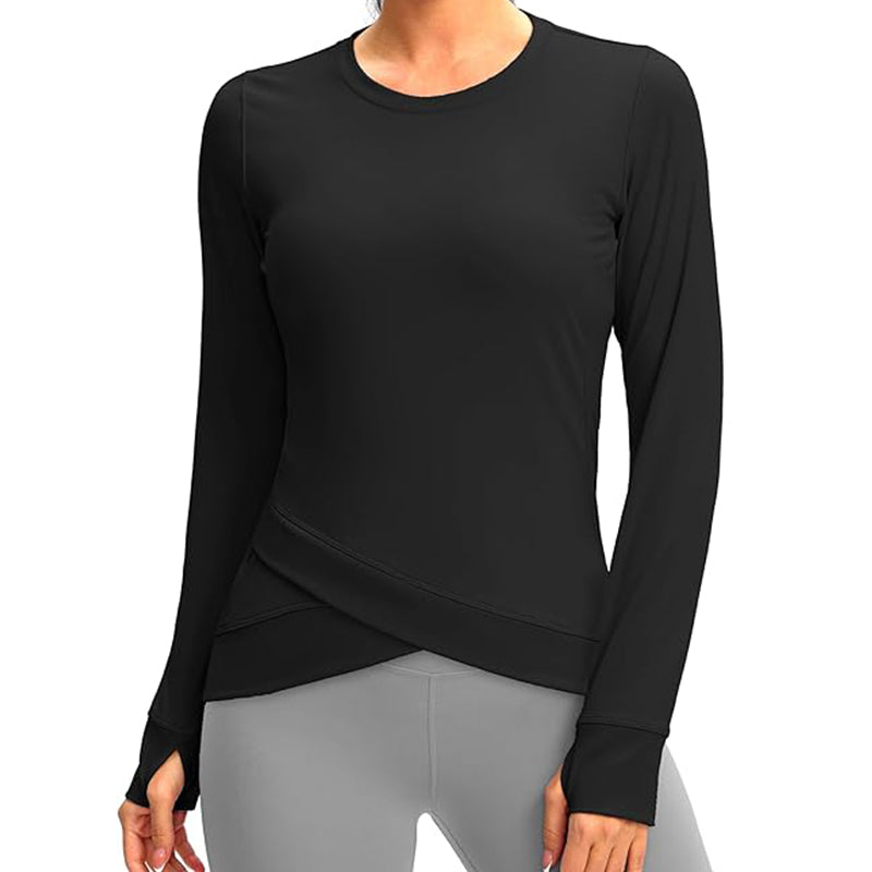 4 Color Women Crewneck Cropped Sweatshirt Pullover Long Sleeve Shirts