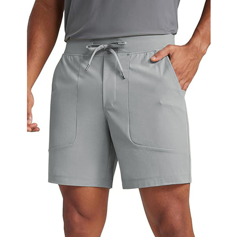 Men's comfortable golf casual shorts with elastic waist, lightweight and quick drying