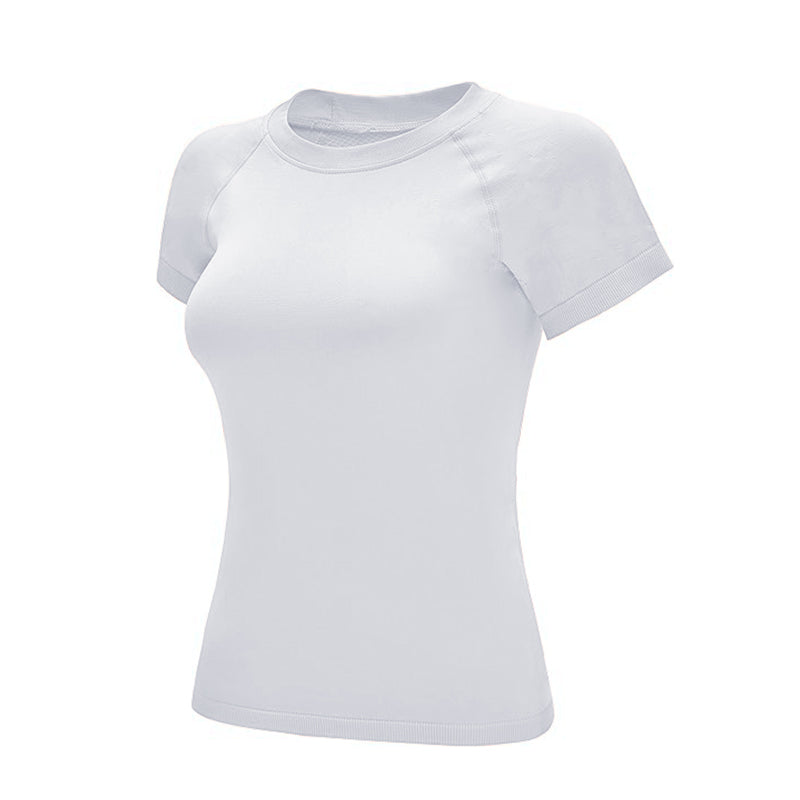 Women Short Sleeve Slim Fitted Casual Crop Top