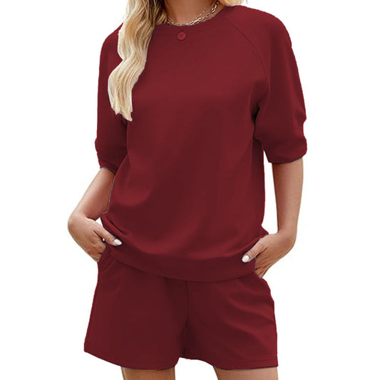 Women Two Piece Outfits Tracksuit High Waist Drawstring Shorts Set