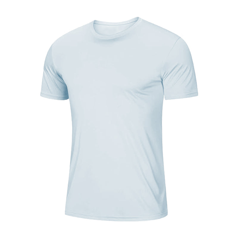 Unisex round neck T-shirt short sleeved soft cotton polyester blend
