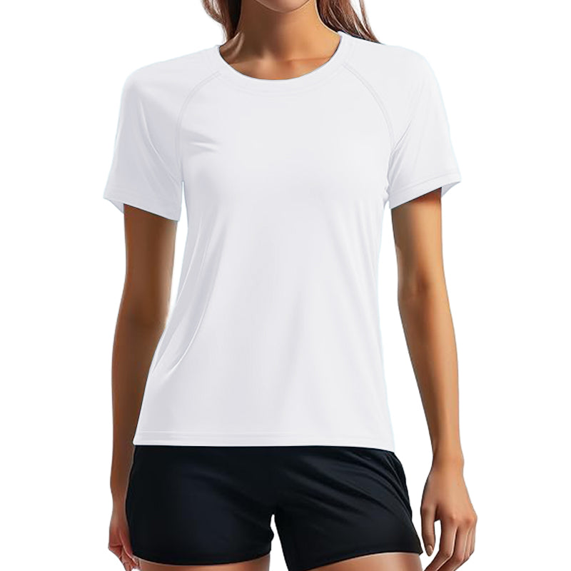 Women's short sleeved sun protection quick drying round neck summer