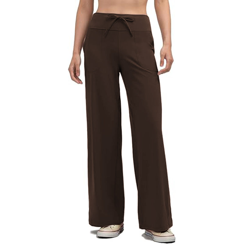 Womens Wide Leg Sweatpants High Waist Drawstring Comfy Yoga Pants with Pockets