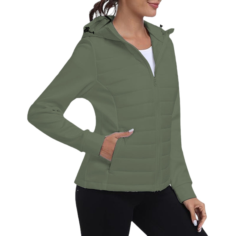 Women's Jacket with Hood Fleece Lined Warm Lightweight