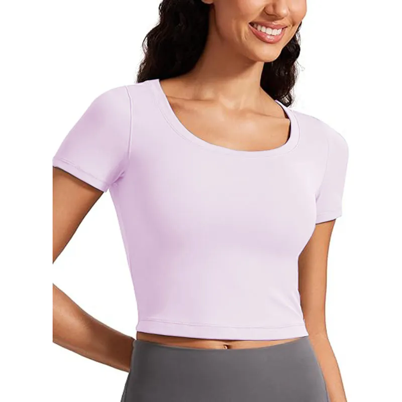 2024 Women Short Sleeve Summer Tops Solid Loose Fit Tshirt