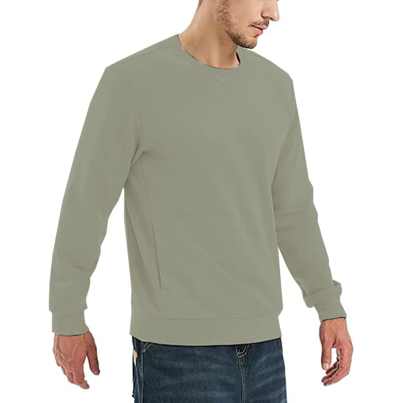 Men Crewneck Sweatshirt Casual Long Sleeve Pullover Sweatshirt