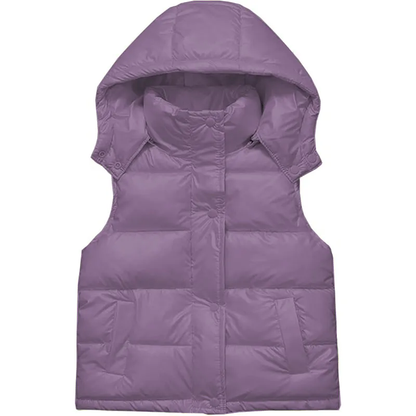 Sleeveless Vest Winter Warm Jacket with Detachable Hood