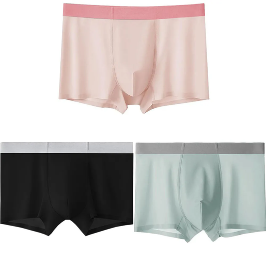 Mens Ice Silk Underwear Breathable Boxer Briefs Lightweight