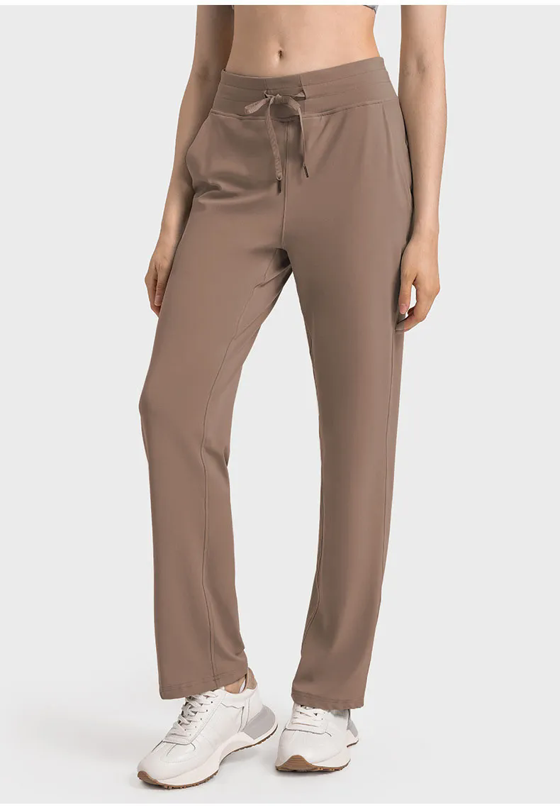 Women's Wide Leg Pants Lightweight High Waisted Drawstring Lounge