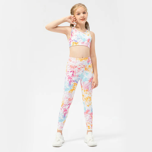 2PC Girls Kid Cute Quick Dry Breathable Stretch Shirts
