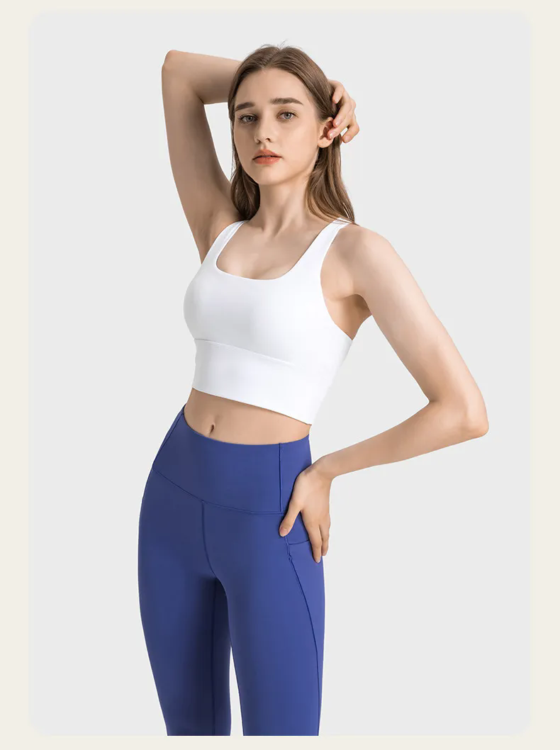 Crew Sport Tank Top Women Loose Fit Plain Fitness Bra