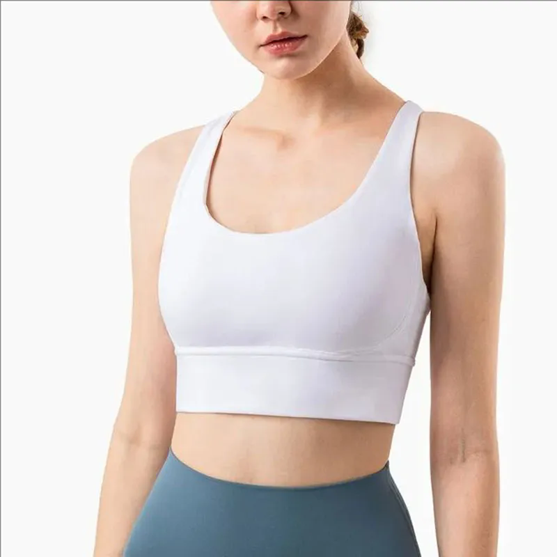 Padded Gym Yoga Sport Bras Top Women Longline Cross Strap Fitness Workout Bras