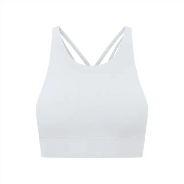 5 color Padded Gym Yoga Sport Bras Top Women Longline Cross Strap Fitness Workout Bras