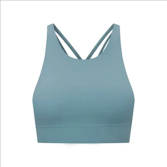 5 color Padded Gym Yoga Sport Bras Top Women Longline Cross Strap Fitness Workout Bras