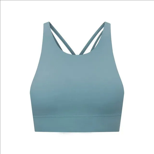 5 color Padded Gym Yoga Sport Bras Top Women Longline Cross Strap Fitness Workout Bras
