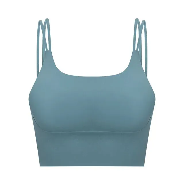 4 color Padded Gym Yoga Sport Bras Top Women Longline Cross Strap Fitness Workout Bras