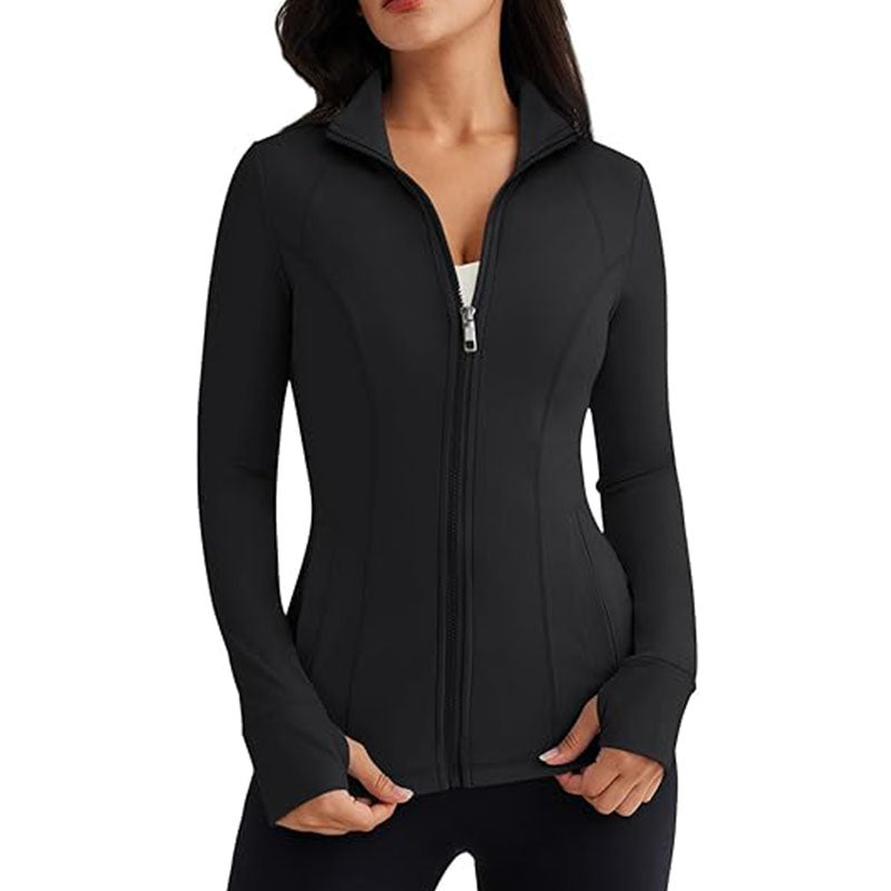 Womens Zip Up Jackets Long Sleeve Hoodies Gym Workout Clothing