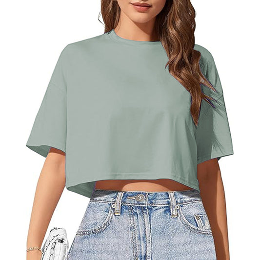 2025 Women Scoop Neck Short Sleeve T-Shirt