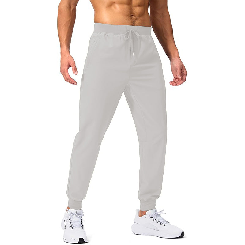 Men's jogging pants with zipper pockets lightweight sports pants for fitness running and golf