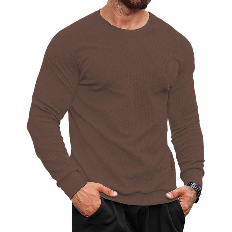 Men Sweatshirts Geometric Texture Long Sleeve Casual Pullover Shirt