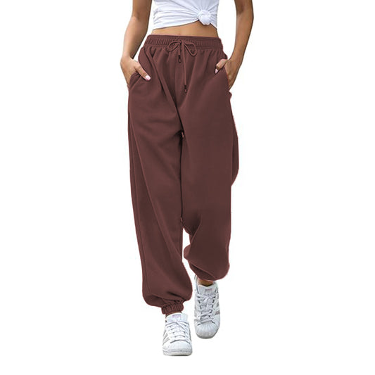 Women's Wide Leg Yoga Pants Elastic Waist Lounge Pants with Pockets