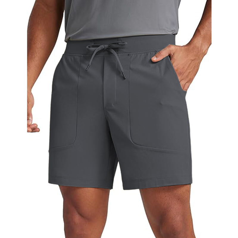 Men's comfortable golf casual shorts with elastic waist, lightweight and quick drying