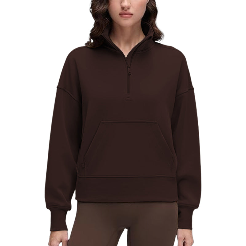 Half Zip Sweatshirt for Women Casual Sweat Shirts with Pocket