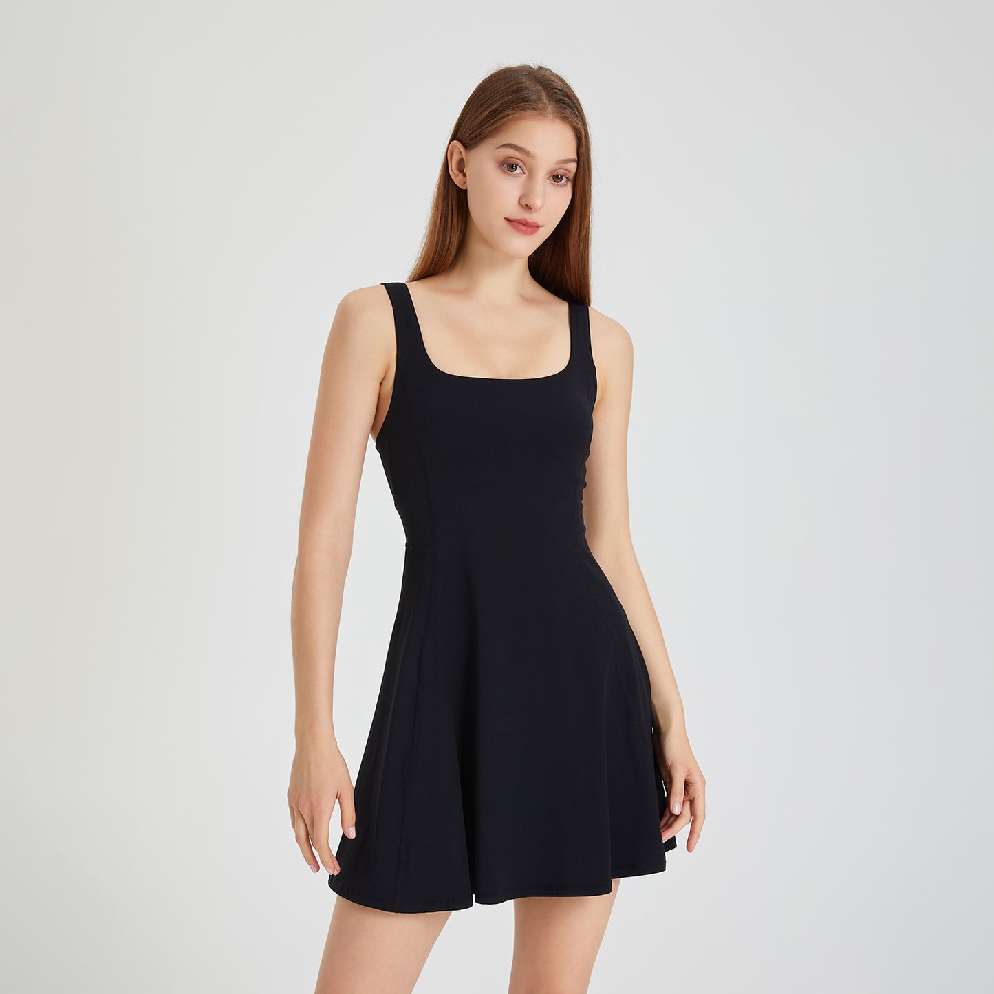 Women's Tennis Dress Built-in Bra Shorts Athletic with Pockets