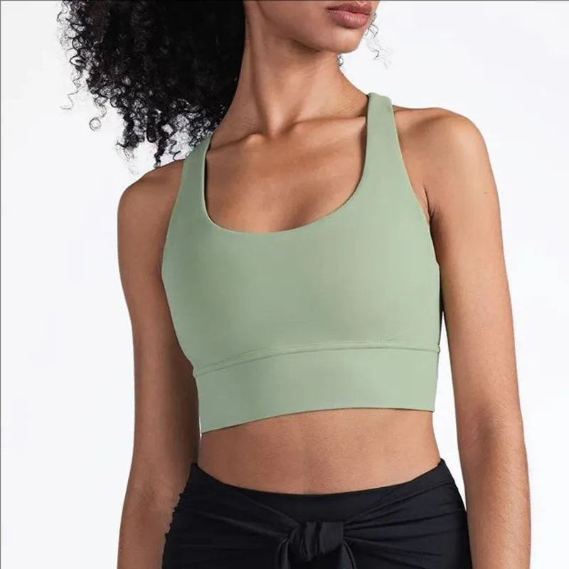 Padded Gym Yoga Sport Bras Top Women Longline Cross Strap Fitness Workout Bras