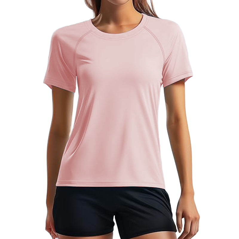 Women's short sleeved sun protection quick drying round neck summer