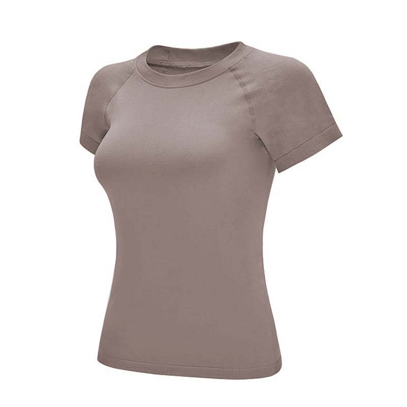 Women Short Sleeve Slim Fitted Casual Crop Top